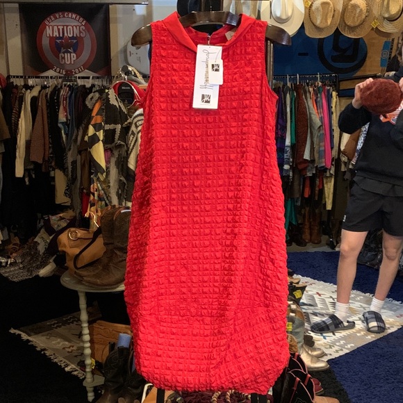 Joseph Ribkoff Dresses & Skirts - Joseph Ribkoff NWT Vibrant Red Textured Midi Dress